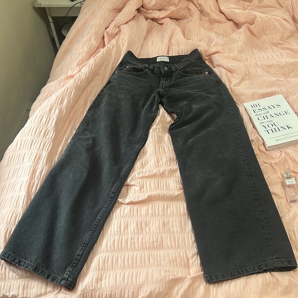 Motel Rocks Low Rise Parallel Jeans In Vintage Black - Picture 3 of 4